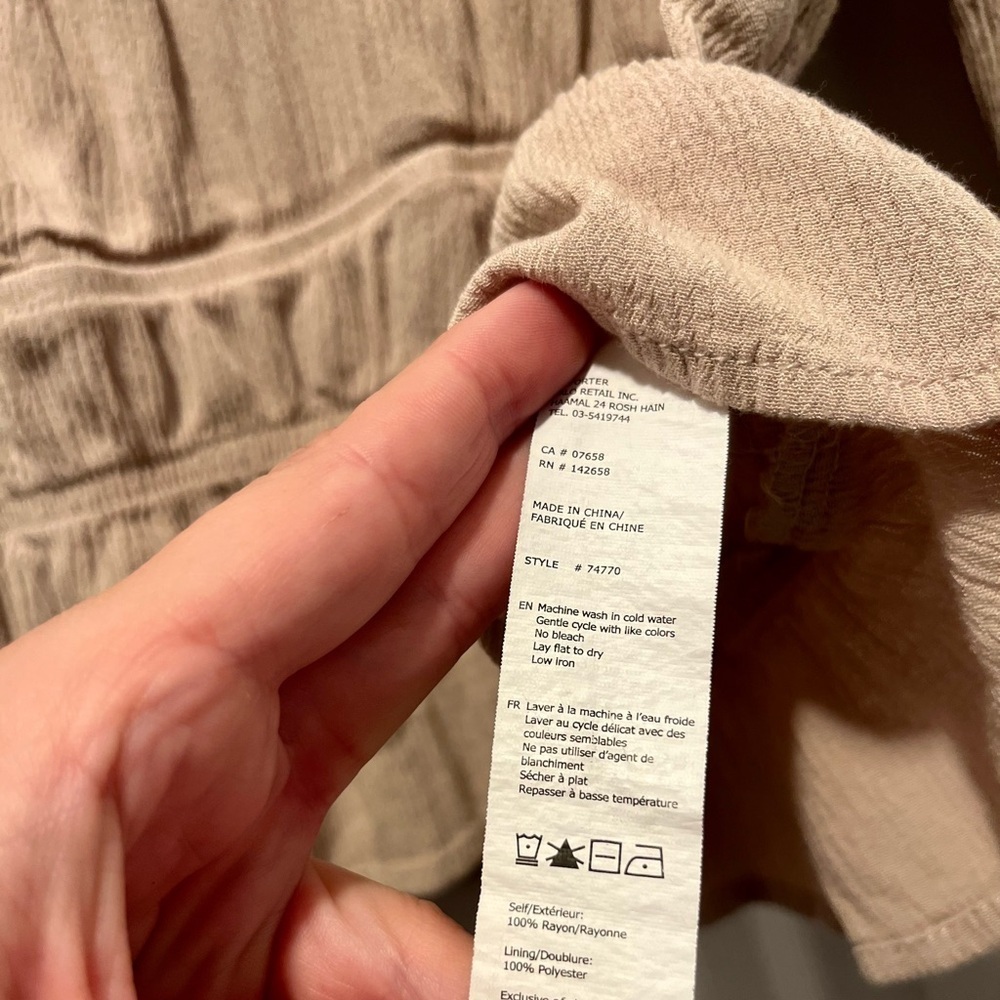 Ambiance Crop Top boho Beige long sleeve Women Medium festival summer shirt - Picture 4 of 5